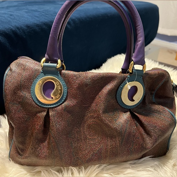 Authentic Etro Boston Bag Paisley Print - Picture 2 of 16
